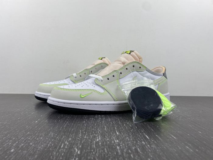 Jordan 1 Retro Low White Ghost Green Black DM7837-103