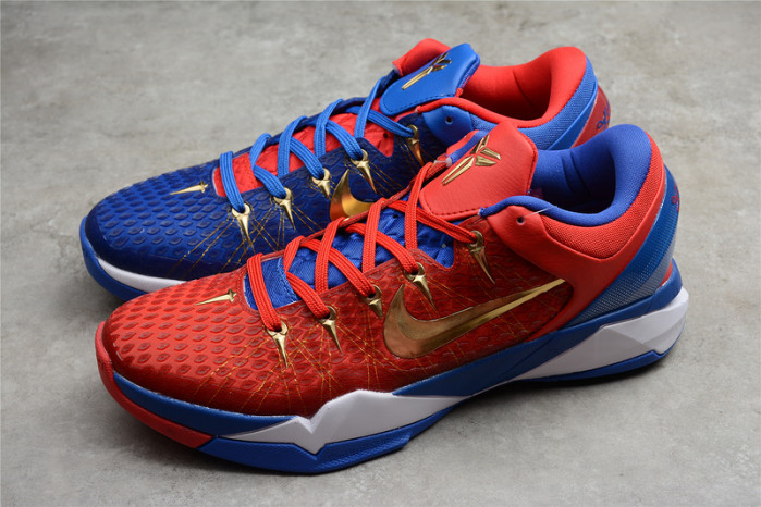 NIKE ZOOM KOBE VII RLX RED BLUE METALLIC GOLD 488371-406
