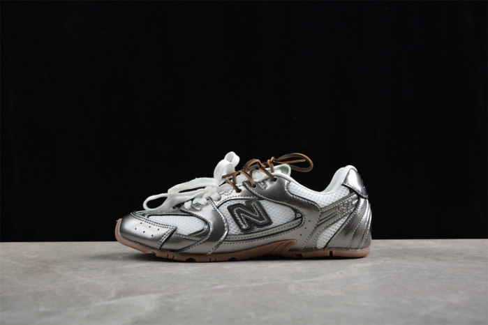 New Balance X Miu Miu 530 SL metallic leather and mesh sneakers NBMM0312