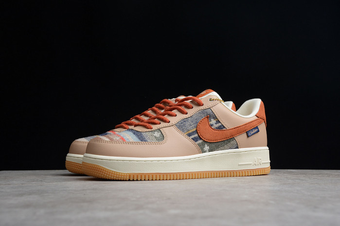 Nike Air Force 1 07 ESS White Brown Metallic Gold CW2288-686