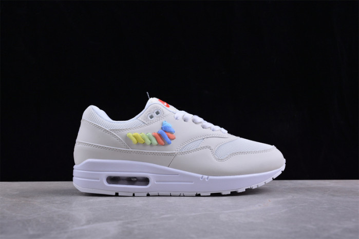 Nike Air Max 1 SE White Rainbow Lace Swoosh (GS) Kids FN4782-100
