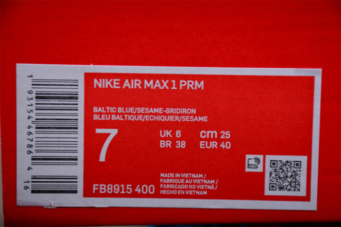 NIKE AIR MAX 1 CORDUROY BALTIC BLUE FB8915-400