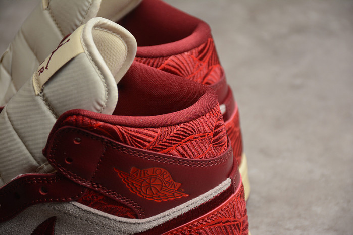 Jordan 1 Mid SE Tiki Leaf Team Red (Women