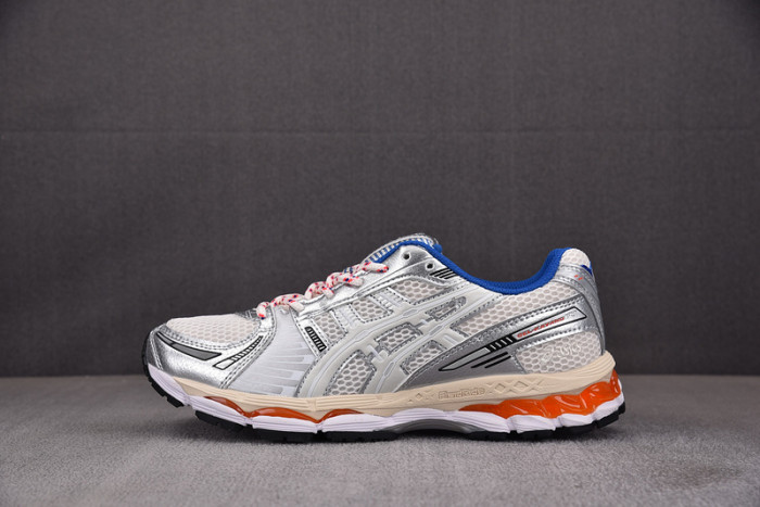 As1cs x ronnie fieg gel-kayano 12.1 ''cream blue orange'' 1203a555-101
