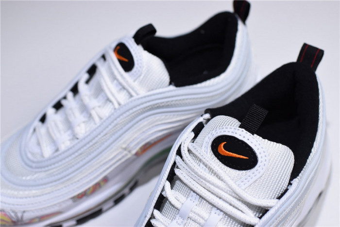 Nike womens Air Max 97 white-orange flower 921733-101