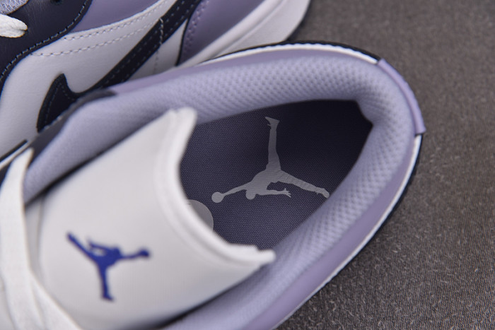 Air Jordan 1 Low White/Dark Blue Grey/Purple 553558-145