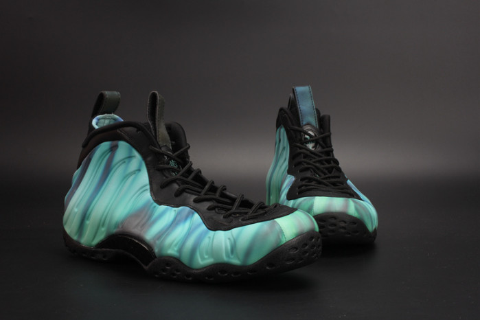 nike air foamposite one “N0r*hern lights” black/green mens 840559-001
